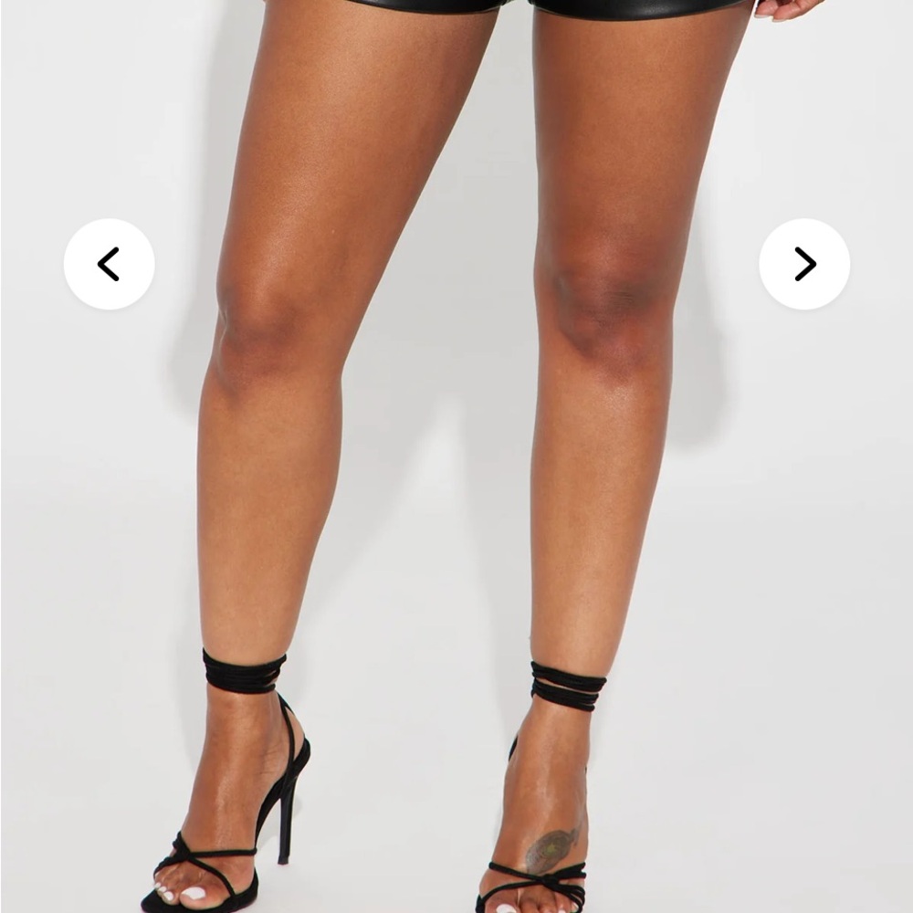 Fashion Nova Black High-Rise Faux Leather Shorts